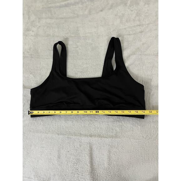 Skims 4X Scoop Bralette Sports Bra Cropped Tank Top in Onyx Black - Picture 6 of 7